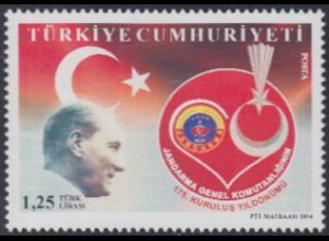 Türkei Mi.Nr. 4124 175Jahre Generalkommandantur der Gendarmerie, Atatürk (1,25)
