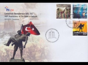 Türkei Mi.Nr. 4155-57 100.Jahrestag Schlacht von Gallipoli (3 Werte)