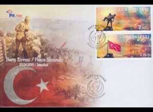 Türkei Mi.Nr. 4171-72 Friedensgipfel z.100.J.tag Schlacht v.Gallipoli (2 Werte)