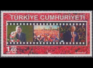 Türkei MiNr. 4291 15Jahre AKP, Staatspräsident Erdogan, Yildirim u.a. (1,60)