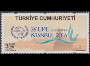 Türkei MiNr. 4296 Weltpostkongress, Silhouette Istanbuls (3,20)