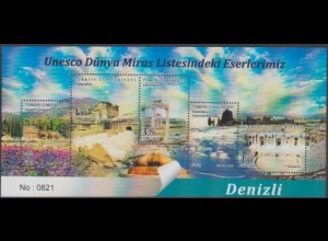 Türkei MiNr. Block 173 UNESCO-Weltkulturerbe Denizli