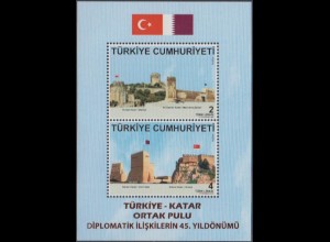 Türkei MiNr. Block 174 Diplomat.Beziehungen mit Katar, Festungen, Zitadelle