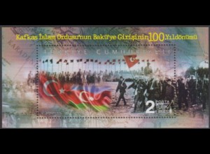 Türkei MiNr. Block 183 Befreiung Bakus durch kaukasisch-islamische Armee