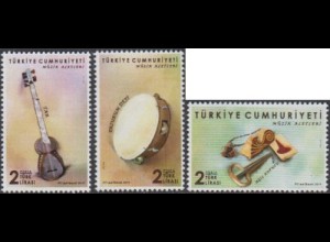 Türkei MiNr. 4482-84 Musikinstrumente (3 Werte)