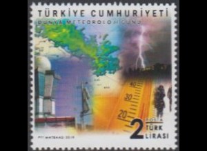 Türkei MiNr. 4485 Welttag der Meteorologie, Watterkarte, Blitz u.a (2)