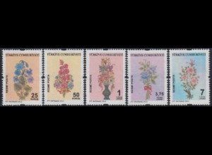 Türkei Dienstmarke Mi.Nr. 299-303 Blumen, Sträuße (5 Werte)