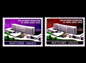 UNO Genf Mi.Nr. 37-38 Einweihung ILO-Gebäude Genf (2 Werte)