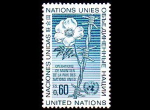 UNO Genf Mi.Nr. 54 Friedenserhaltende Maßnahmen, Rose, Stacheldraht (0,60)