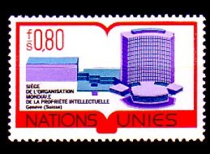 UNO Genf Mi.Nr. 63 Geistiges Eigentum WIPO, Gebäude Genf (0,80)