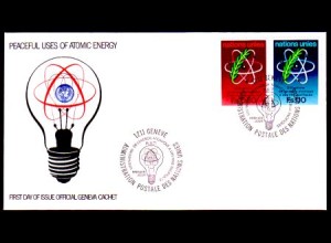 UNO Genf Mi.Nr. 70-71 20 J. Int. Atomenergie Organisation, Atommodell (2 Werte)
