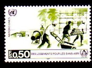 UNO Genf Mi.Nr. 154 Jahr für m. Wohnen, Arbeiter bei Rohbau (0,50)