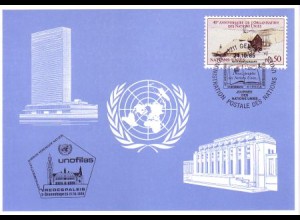 UNO Genf Blaue Karte Mi.Nr. 154 Den Haag, unofil (25.-27.10.85)