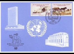 UNO Genf Blaue Karte Mi.Nr. 155 Rom (25.10.-3.11.85)