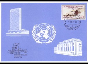 UNO Genf Blaue Karte Mi.Nr. 156 Warschau (9.-11.11.85)