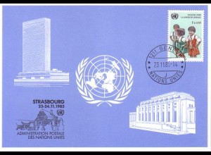 UNO Genf Blaue Karte Mi.Nr. 157 Straßburg (23.-24.11.85)