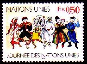 UNO Genf Mi.Nr. 159 Tag der UNO, Tänzer in versch. Trachten (0,50)