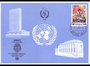 UNO Genf Blaue Karte Mi.Nr. 161 Nancy (17.-19.5.86)