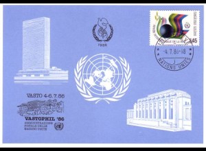UNO Genf Blaue Karte Mi.Nr. 164 Vasto, Vastophil (4.-6.7.86)
