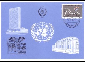 UNO Genf Blaue Karte Mi.Nr. 166 Cordoba (9.-18.10.86)