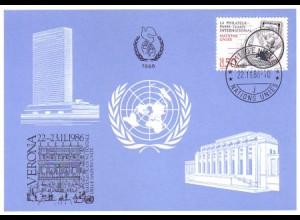 UNO Genf Blaue Karte Mi.Nr. 167 Verona (22.-23.11.86)