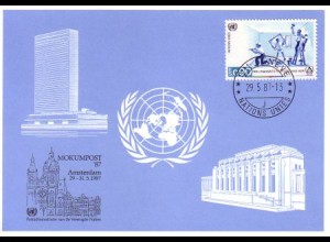 UNO Genf Blaue Karte Mi.Nr. 171 Amsterdam, Mokumpost (29.-31.5.87)