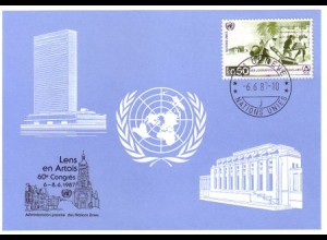 UNO Genf Blaue Karte Mi.Nr. 172 Lens (6.-8.6.87)