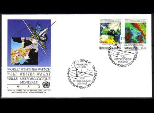 UNO Genf Mi.Nr. 176-77 Weltwetterwacht, Satellitenaufnahmen (2 Werte)
