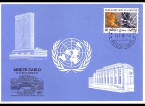 UNO Genf Blaue Karte Mi.Nr. 177 Monte Carlo (13.-17.11.87)
