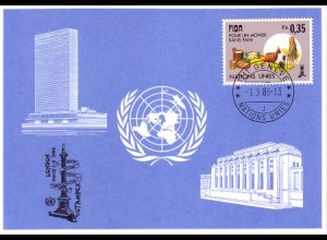 UNO Genf Blaue Karte Mi.Nr. 179 London, Stampex (1.-6.3.88)