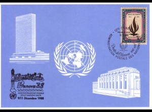 UNO Genf Blaue Karte Mi.Nr. 188 Genua (9.-11.12.88)