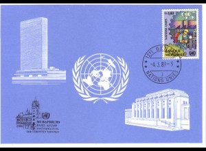 UNO Genf Blaue Karte Mi.Nr. 190 Basel, MUBAPHIL (4.-13.3.89)