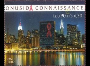 UNO Genf Mi.Nr. 457 Programm zur AIDS Bekämpfung Skyline New York (0,90+0,30)