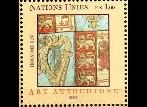 UNO Genf Mi.Nr. 489 Eingeborenenkunst, Wappenrock, England (1,00)