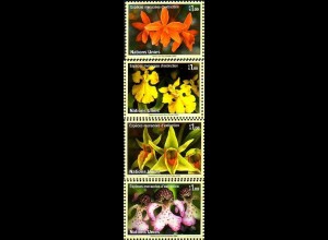 UNO Genf Mi.Nr. 510-13 Gefährdete Arten (XIII) Orchideen (4 Werte)