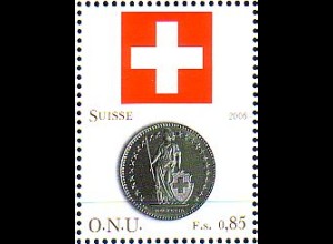 UNO Genf Mi.Nr. 559 Flaggen und Münzen, Schweiz (0,85)