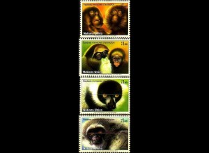 UNO Genf Mi.Nr. 561-64 Gefährdete Arten (XV) Primaten (4 Werte)