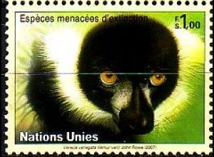 UNO Genf Mi.Nr. 563 Gefährdete Arten Primaten, Vari (1,00)
