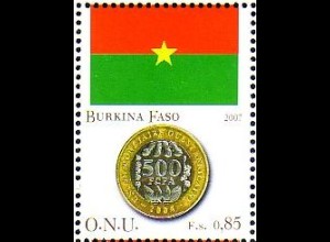 UNO Genf Mi.Nr. 565 Flaggen und Münzen, Burkina Faso (0,85)