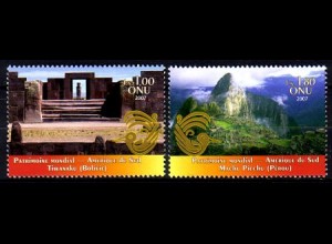 UNO Genf Mi.Nr. 575-76 Naturerbe der Menschheit Südamerika (2 Werte)