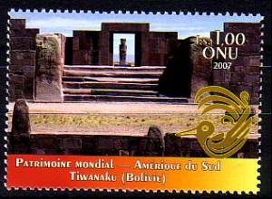 UNO Genf Mi.Nr. 575 Kulturerbe, Ruinen von Tiahuanaco Bolivien (1,00)