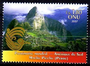 UNO Genf Mi.Nr. 576 Kulturerbe, Inka Bestigung Machu Picchu Peru (1,80)