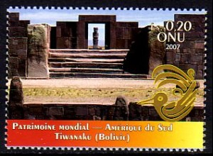 UNO Genf Mi.Nr. 577 Kulturerbe, Ruinen von Tiahuanaco Bolivien (0,20)