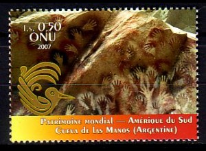 UNO Genf Mi.Nr. 581 Kulturerbe, Höhlenmalereien Rio Pinturas Argentinien (0,50)