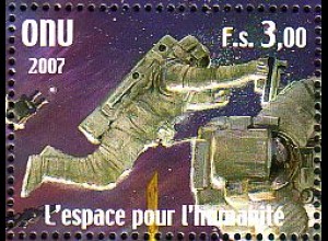 UNO Genf Mi.Nr. 586 50 Jahre Weltraumfahrt, Astronaut bei Außenarbeiten (3,00)