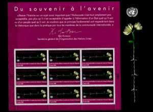 UNO Genf Mi.Nr. Klbg.587 Holocaust Gedenktag Stacheldraht + Blumen (mit 9 x 587)