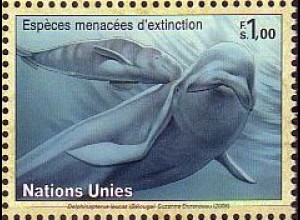 UNO Genf Mi.Nr. 591 Gefährdete Arten Meerestiere, Wal (1,00)