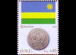 UNO Genf Mi.Nr. 593 Flaggen und Münzen, Ruanda (0,85)