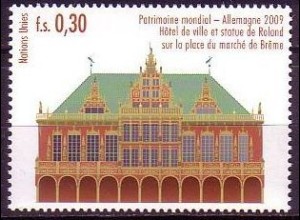 UNO Genf Mi.Nr. 646 UNESCO-Welterbe, Deutschland, Rathaus Bremen m.Roland (0,30)