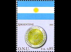 UNO Genf Mi.Nr. 677 Flaggen und Münzen, Argentinien (0,85)